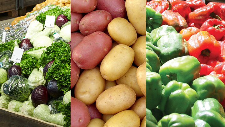 collage de nourriture fraîche