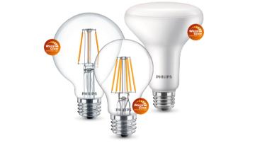 Gamme d'ampoules LED Philips WarmGlow avec étiquettes WarmGlow
